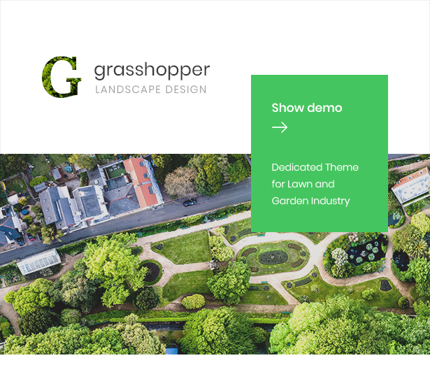 WordPress theme Grasshopper - Landscape Design and Gardening Services WP Theme (Business)
