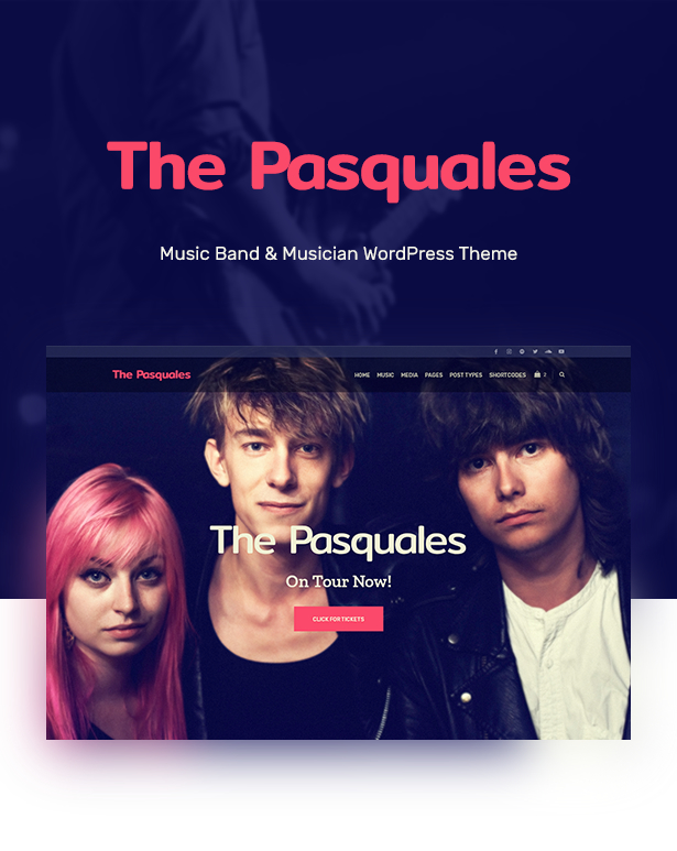 WordPress theme The Pasquales - Music Band, DJ and Artist WP Theme (Music and Bands)