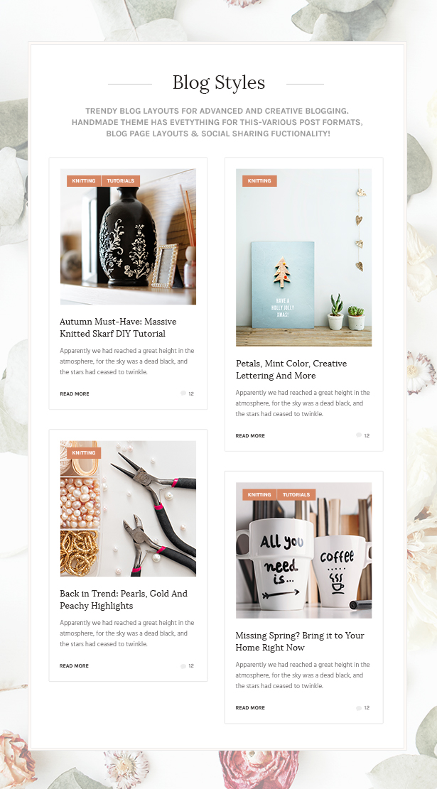 4 Handmade Shop - Handicraft Blog & Creative Store WordPress Theme Theme WordPress  